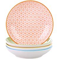 vancasso Natsuki-Cuenco de Sopa de Porcelana de 4 Piezas- Plato de ensalda-Plato de Pasta 21 cm 700ML